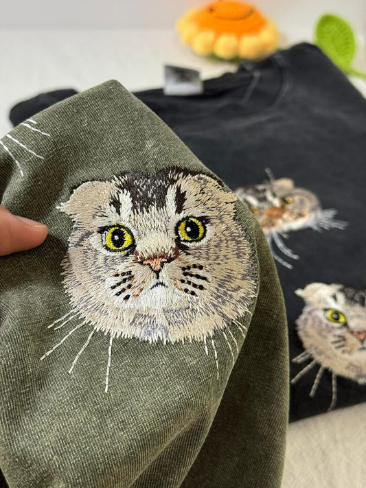 做舊水洗|客製化寵物刺繡T恤短袖