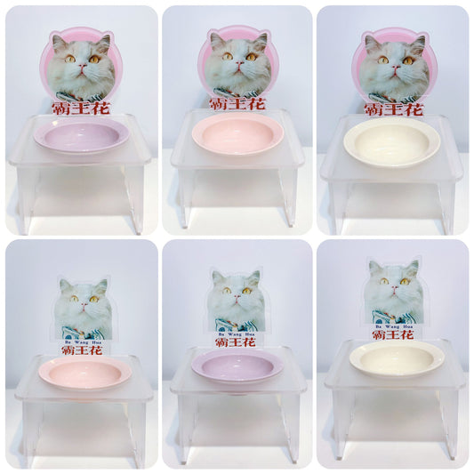 客製化寵物壓克力碗架套組霧面款