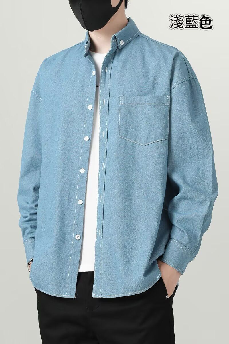 客製化寵物刺繡牛仔襯衫 (長袖)