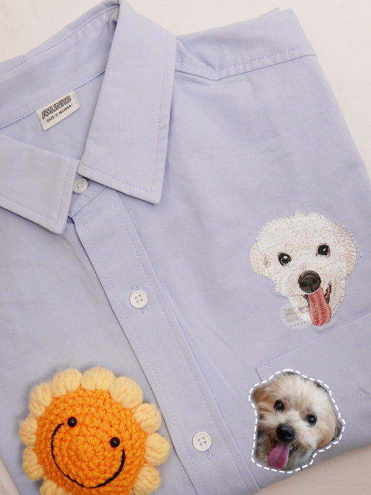 客製化寵物刺繡襯衫 (短袖)