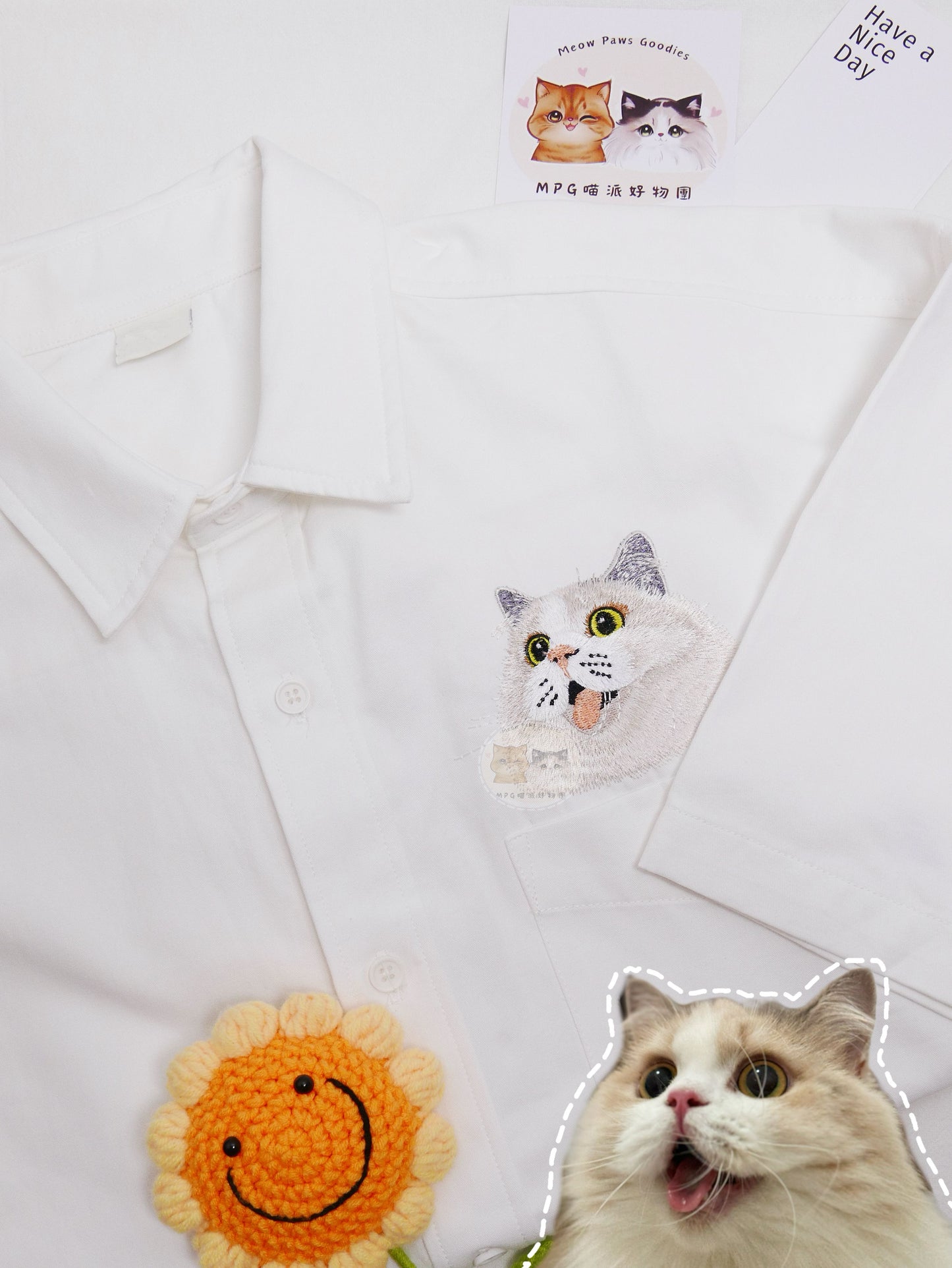 客製化寵物刺繡襯衫 (短袖)