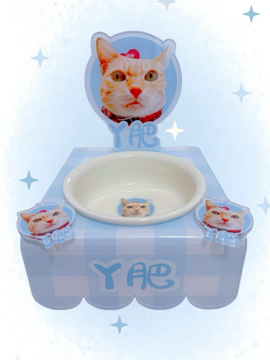 客製化寵物壓克力碗架套組彩印款