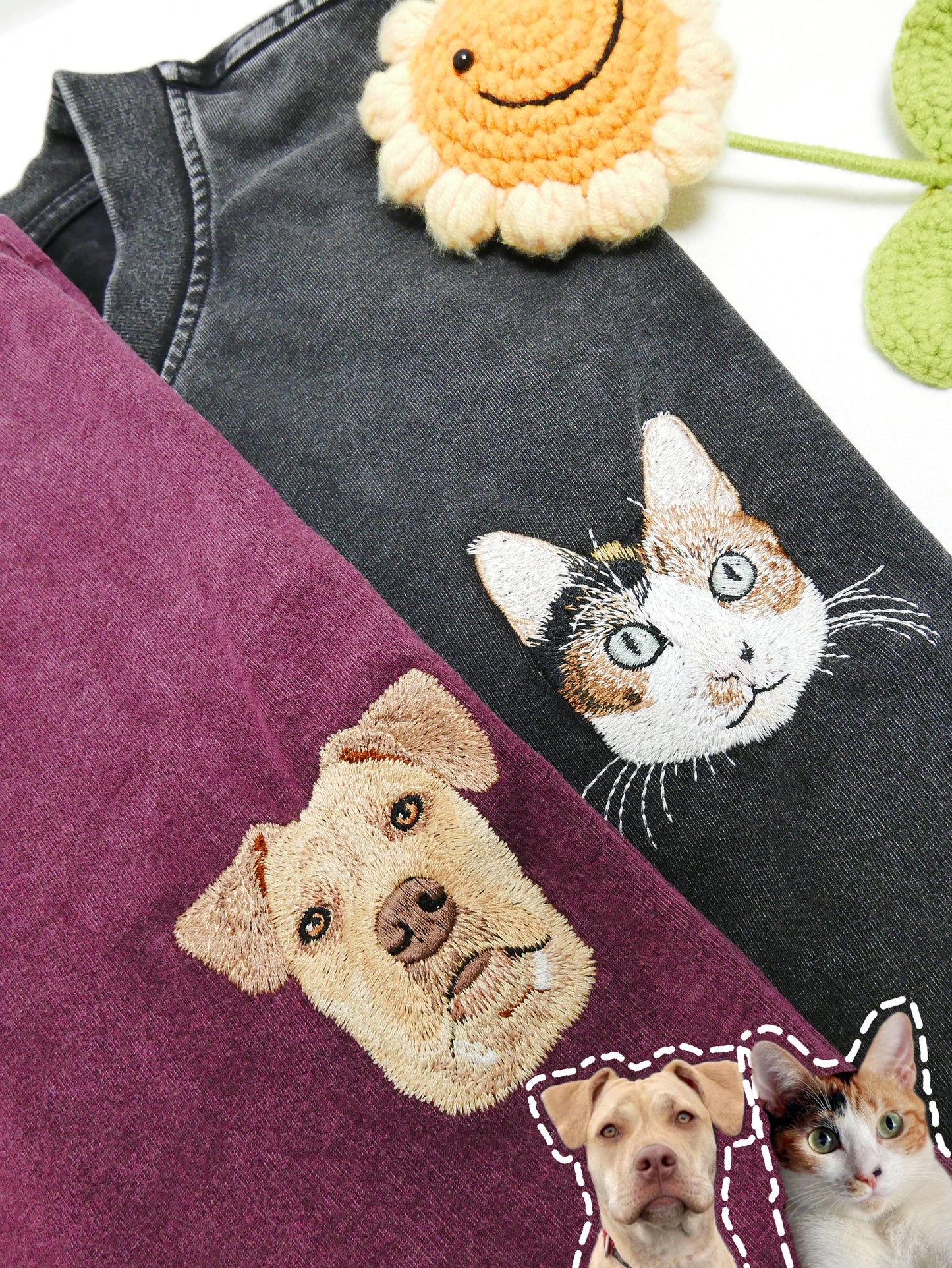 做舊水洗|客製化寵物刺繡T恤短袖