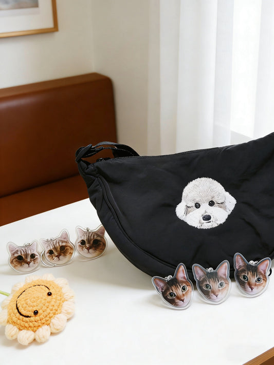 客製化寵物刺繡餃子包