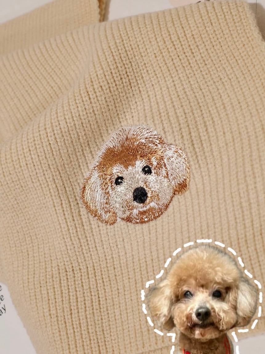 客製化寵物刺繡圍巾