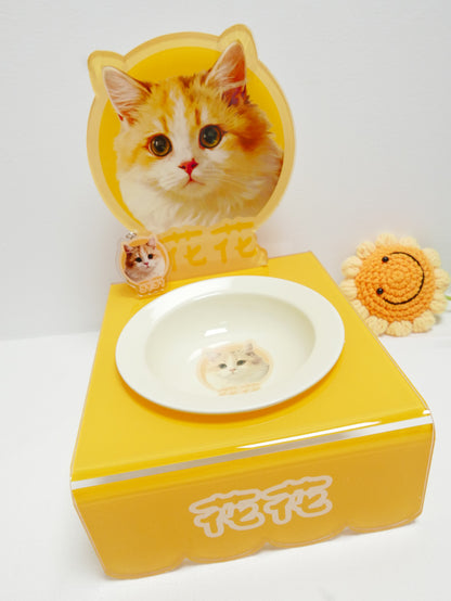 客製化寵物壓克力碗架套組彩印款