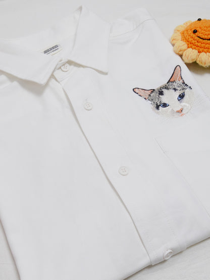 客製化寵物刺繡襯衫（長袖）
