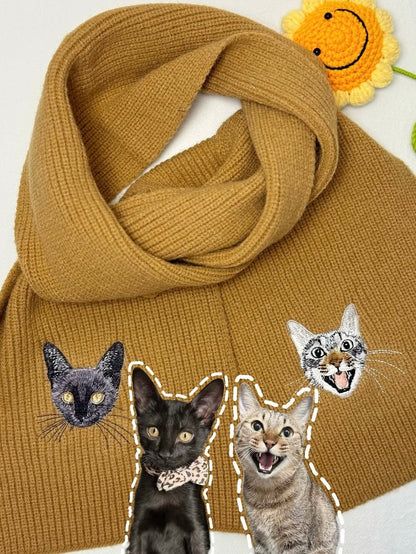 客製化寵物刺繡圍巾