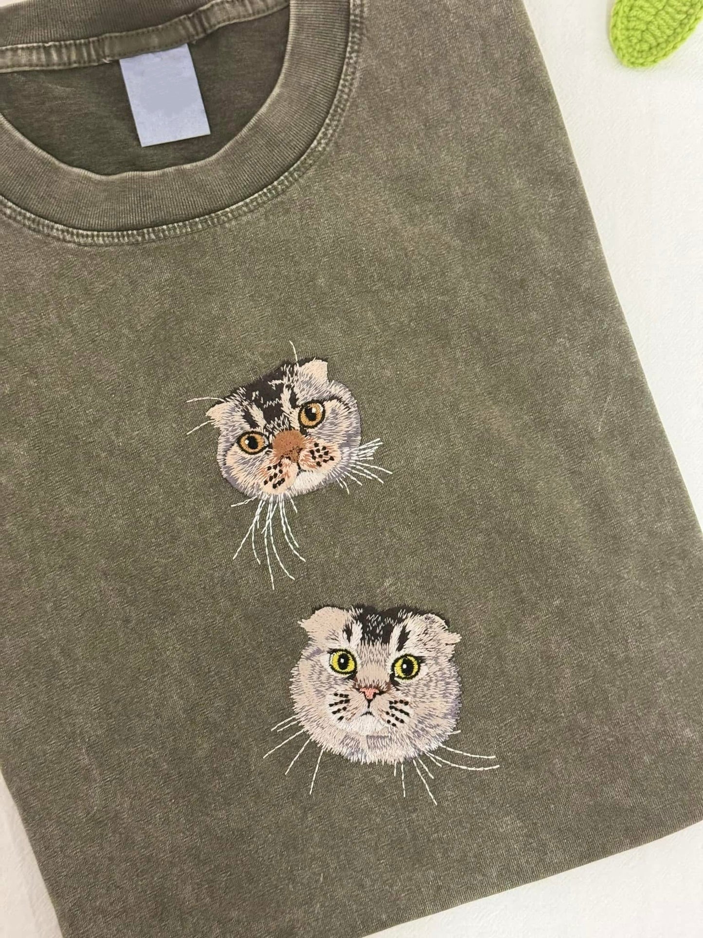 做舊水洗｜客製化寵物刺繡T恤短袖