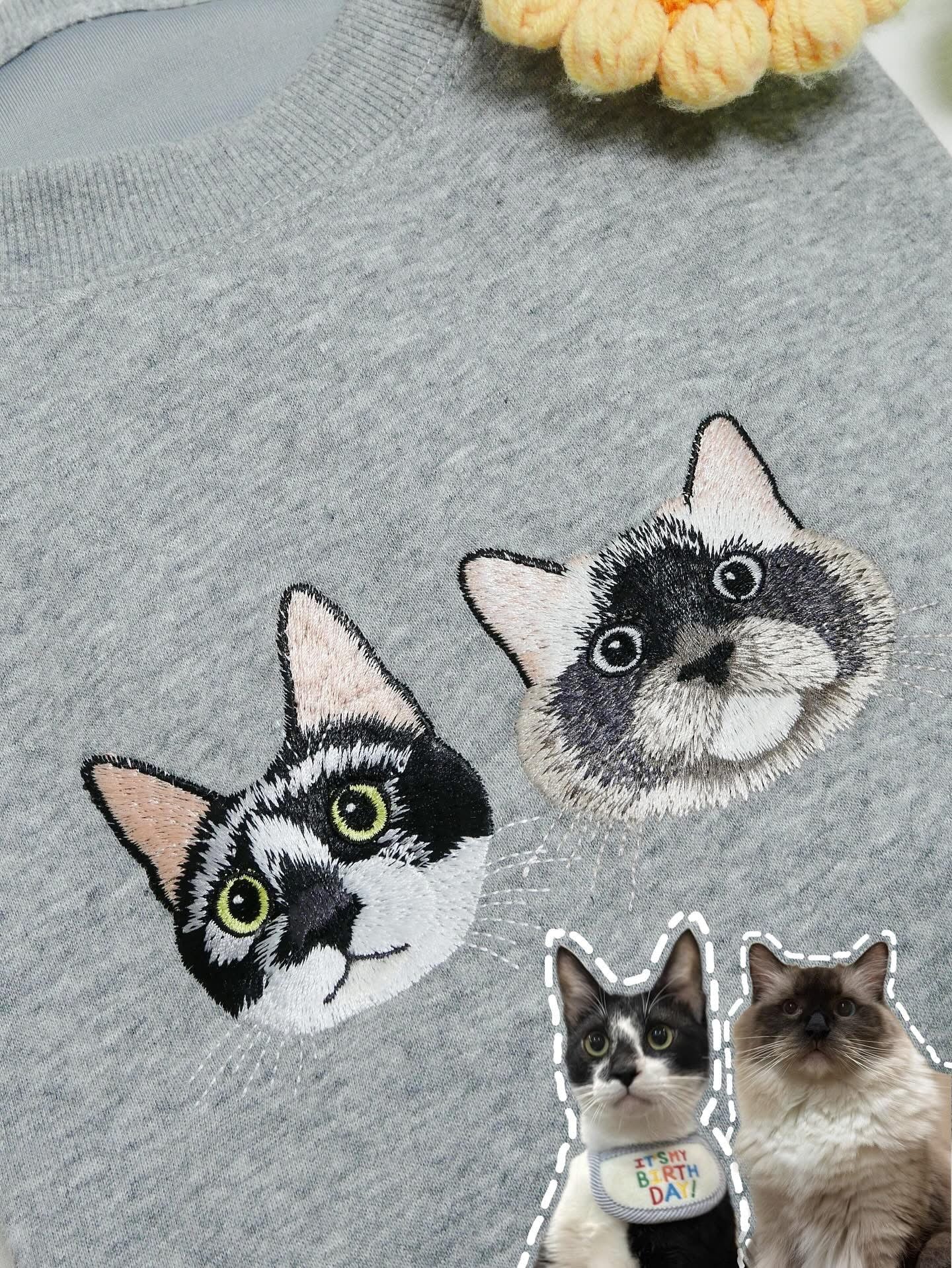 客製化毛孩刺繡大學T