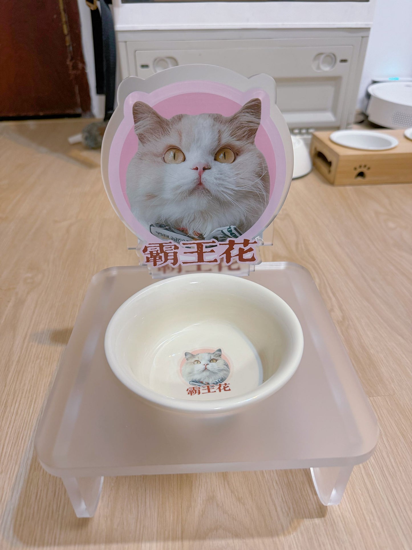 客製化寵物壓克力碗架套組霧面款