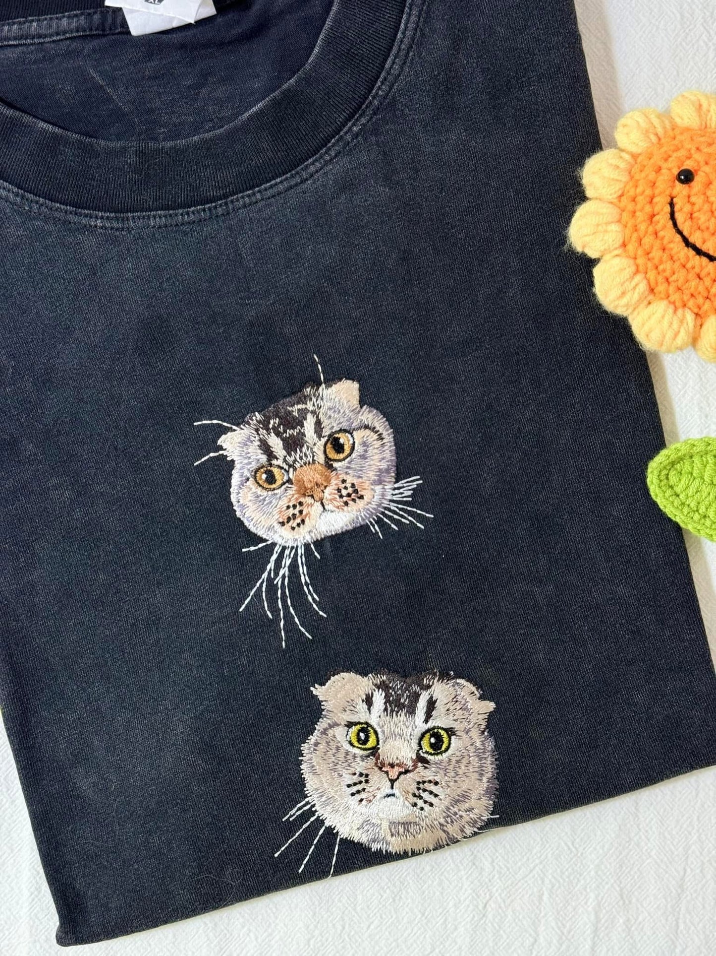 做舊水洗｜客製化寵物刺繡T恤短袖