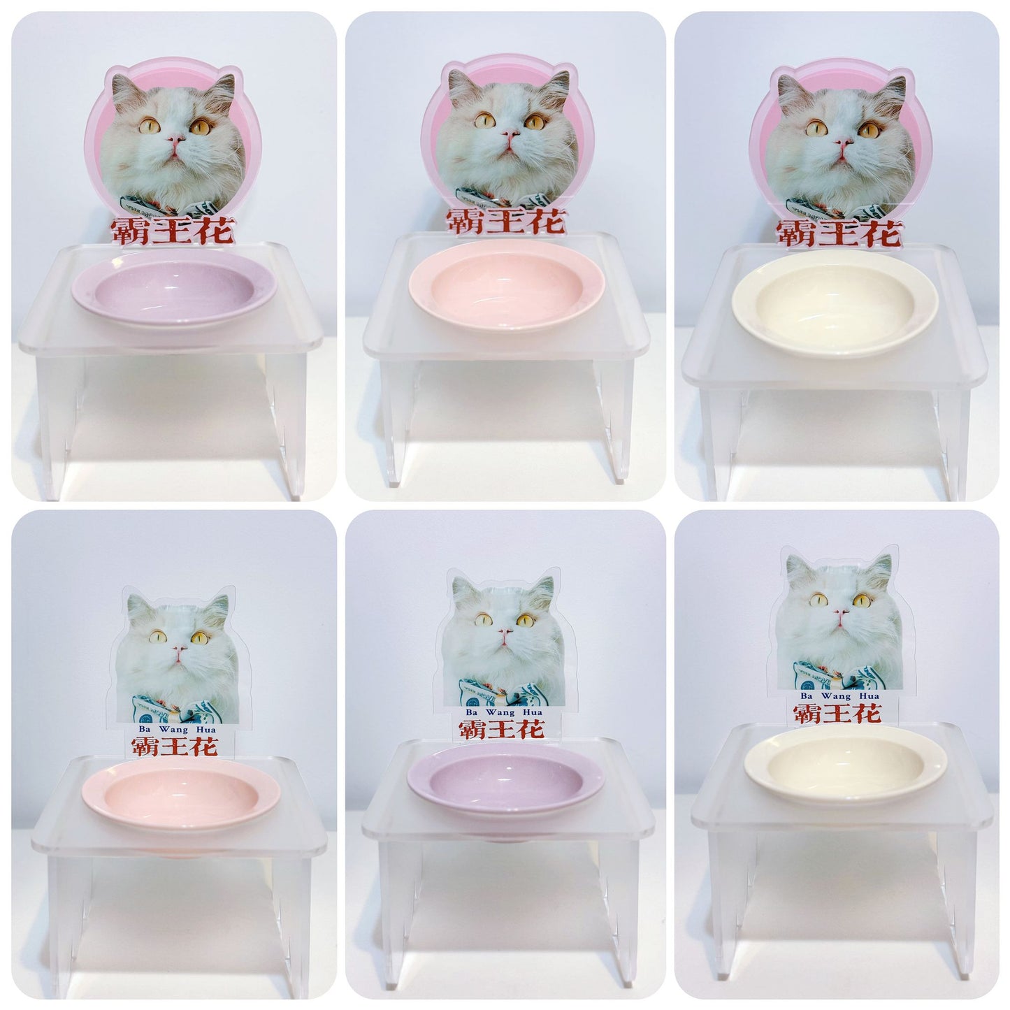 客製化寵物壓克力碗架套組霧面款