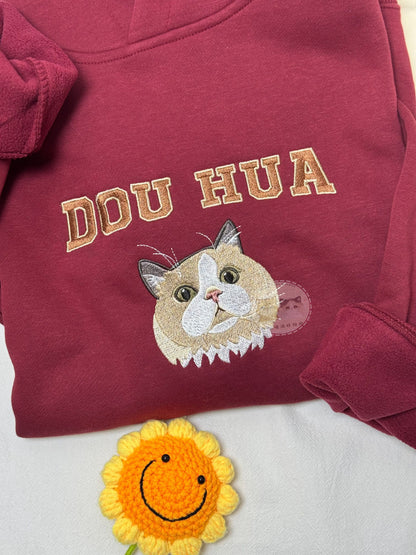 客製化毛孩刺綉帽T長袖刷毛款