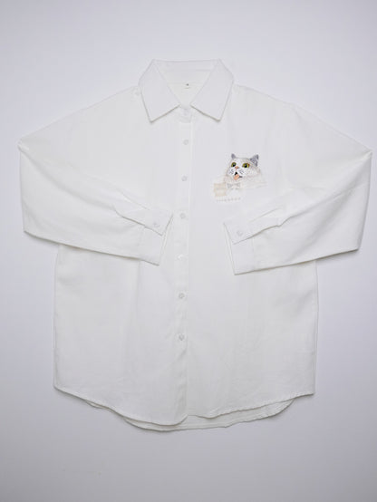 客製化寵物刺繡襯衫（長袖）