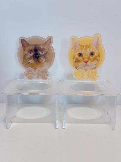客製化寵物壓克力碗架套組霧面款
