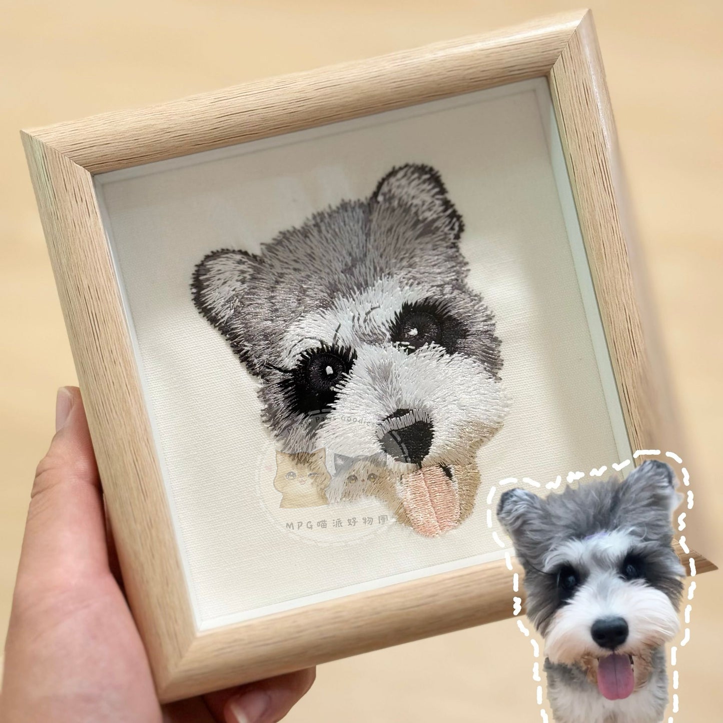 客製化毛孩刺繡相框