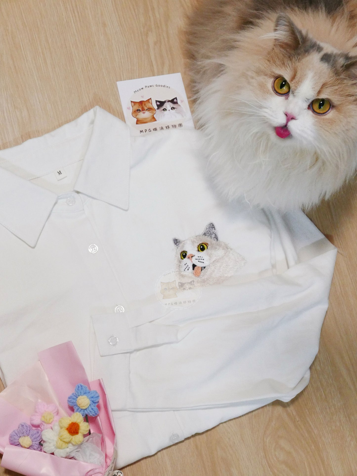 客製化寵物刺繡襯衫（長袖）