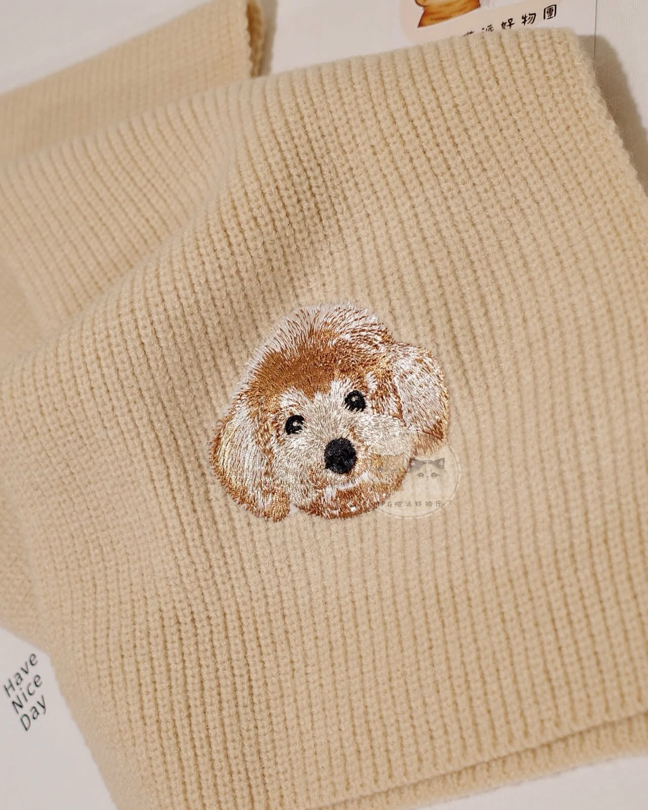 客製化寵物刺繡圍巾