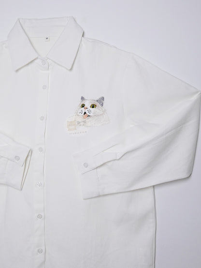 客製化寵物刺繡襯衫（長袖）