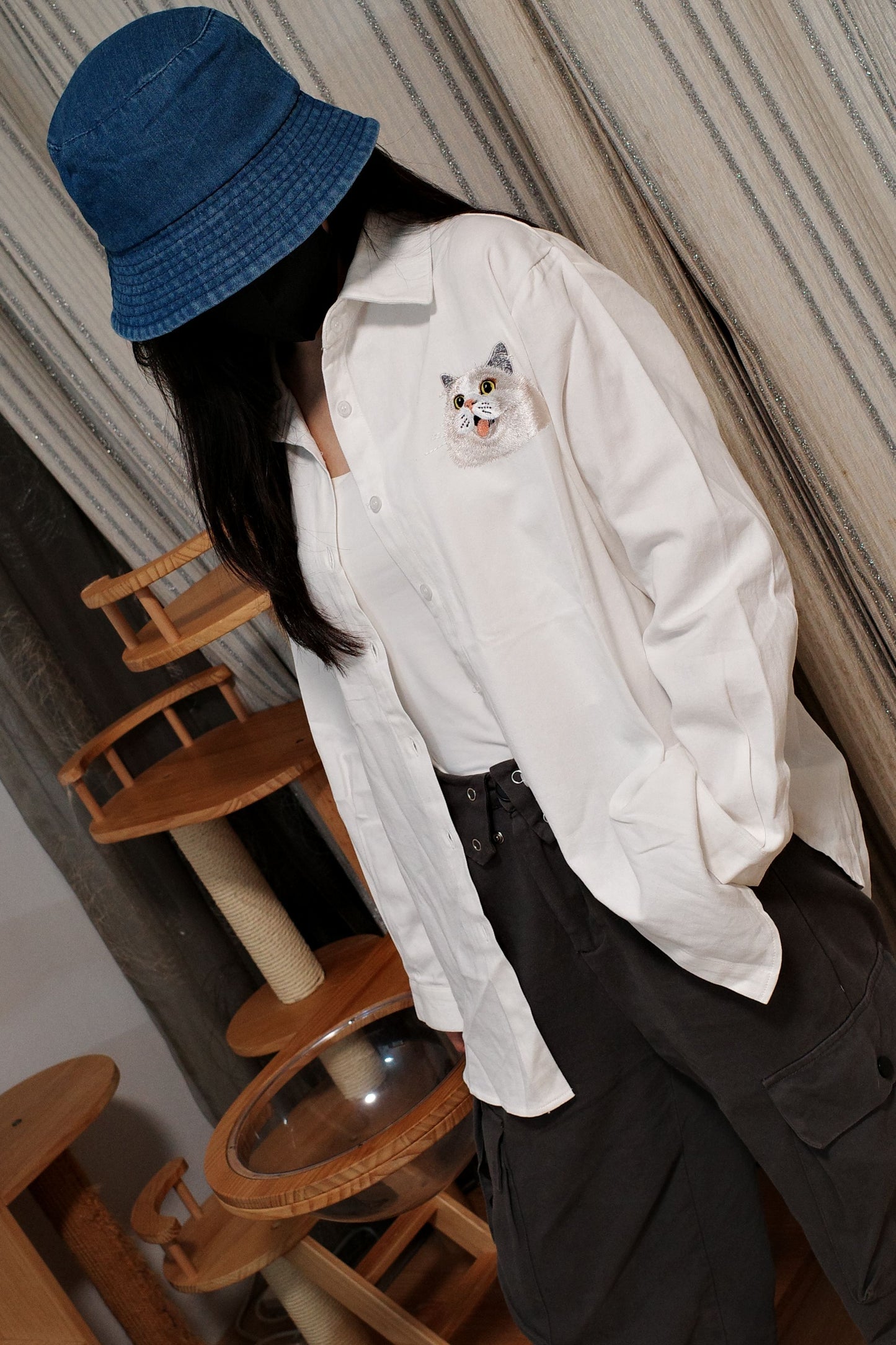 客製化寵物刺繡襯衫（長袖）