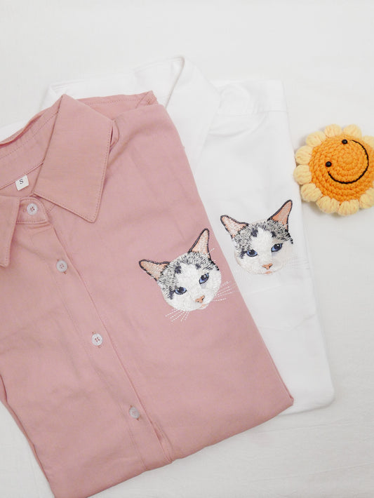 客製化寵物刺繡襯衫（長袖）