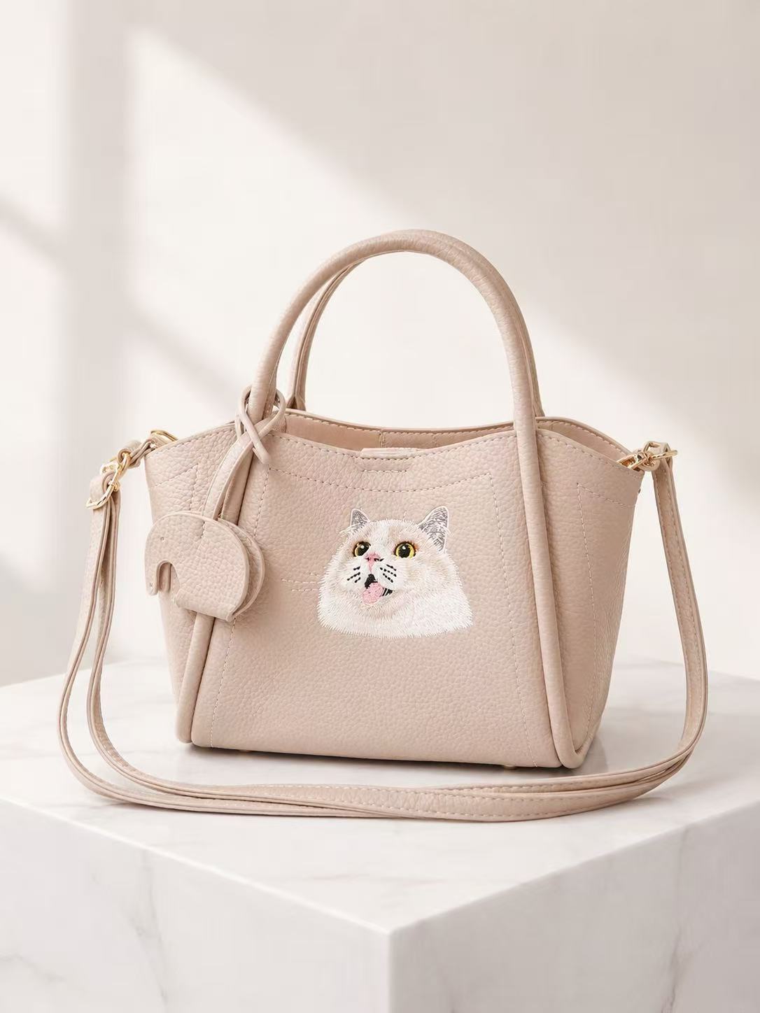 客製化寵物刺繡菜籃子皮包