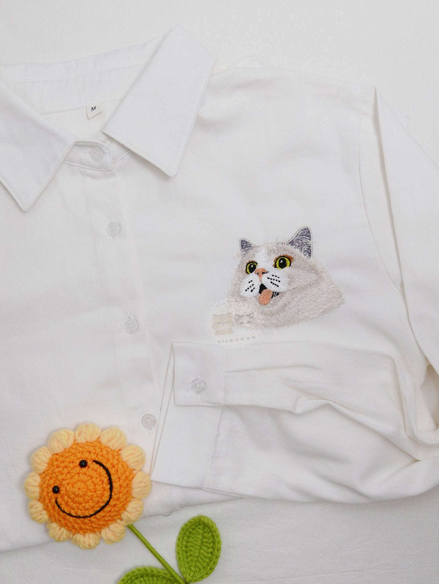 客製化寵物刺繡襯衫（長袖）