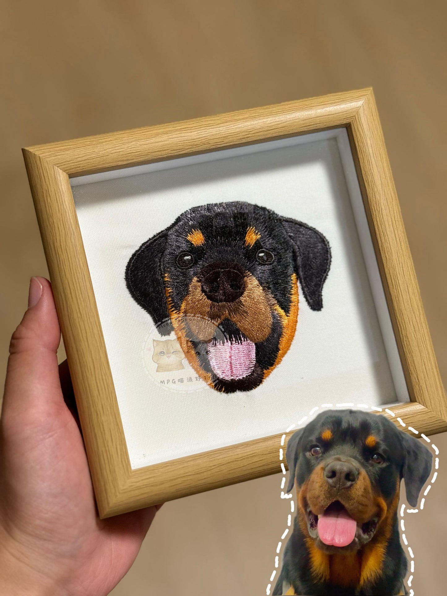 客製化毛孩刺繡相框