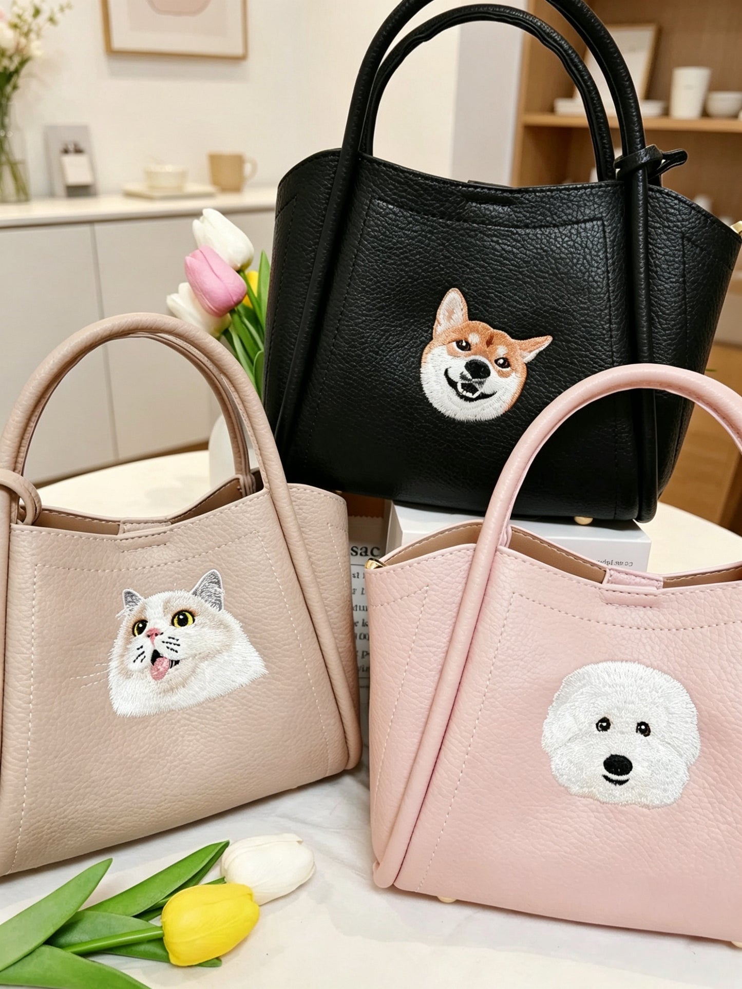 客製化寵物刺繡菜籃子皮包