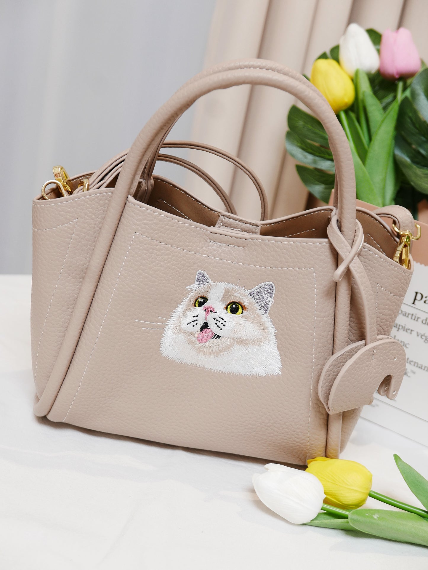 客製化寵物刺繡菜籃子皮包