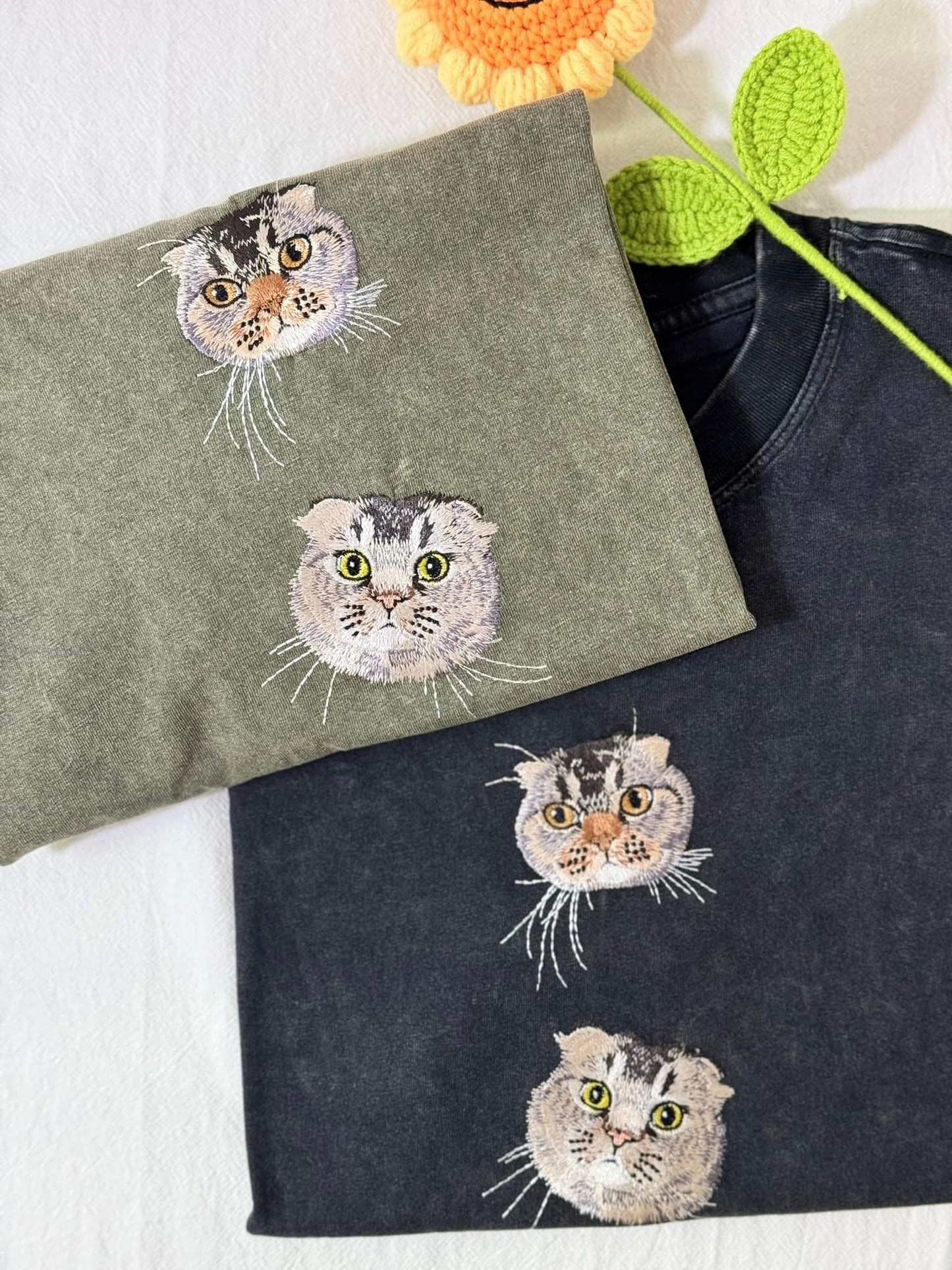 做舊水洗｜客製化寵物刺繡T恤短袖