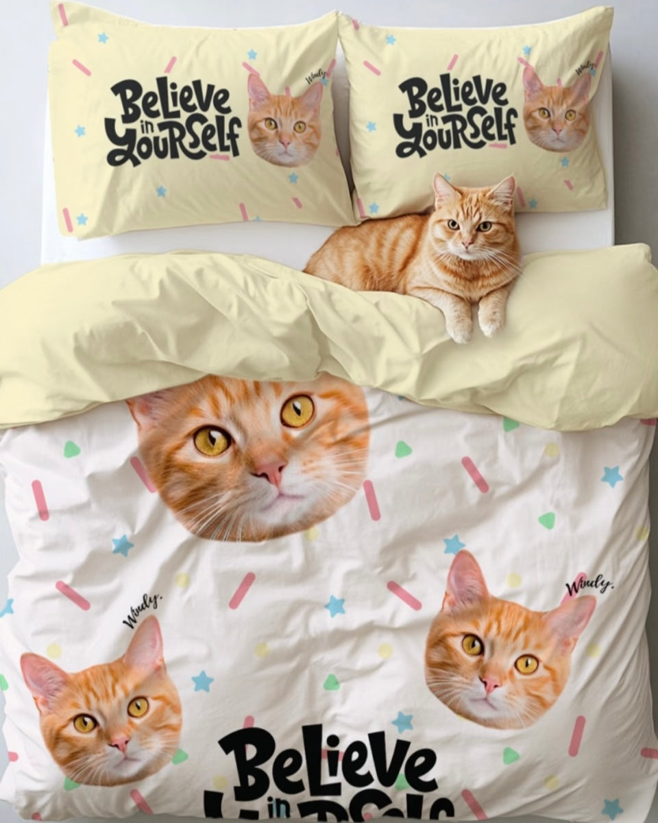 客製化寵物圖案被套枕套（三件套）