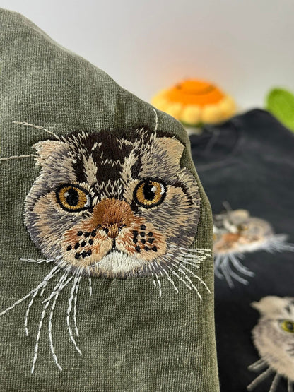 做舊水洗｜客製化寵物刺繡T恤短袖