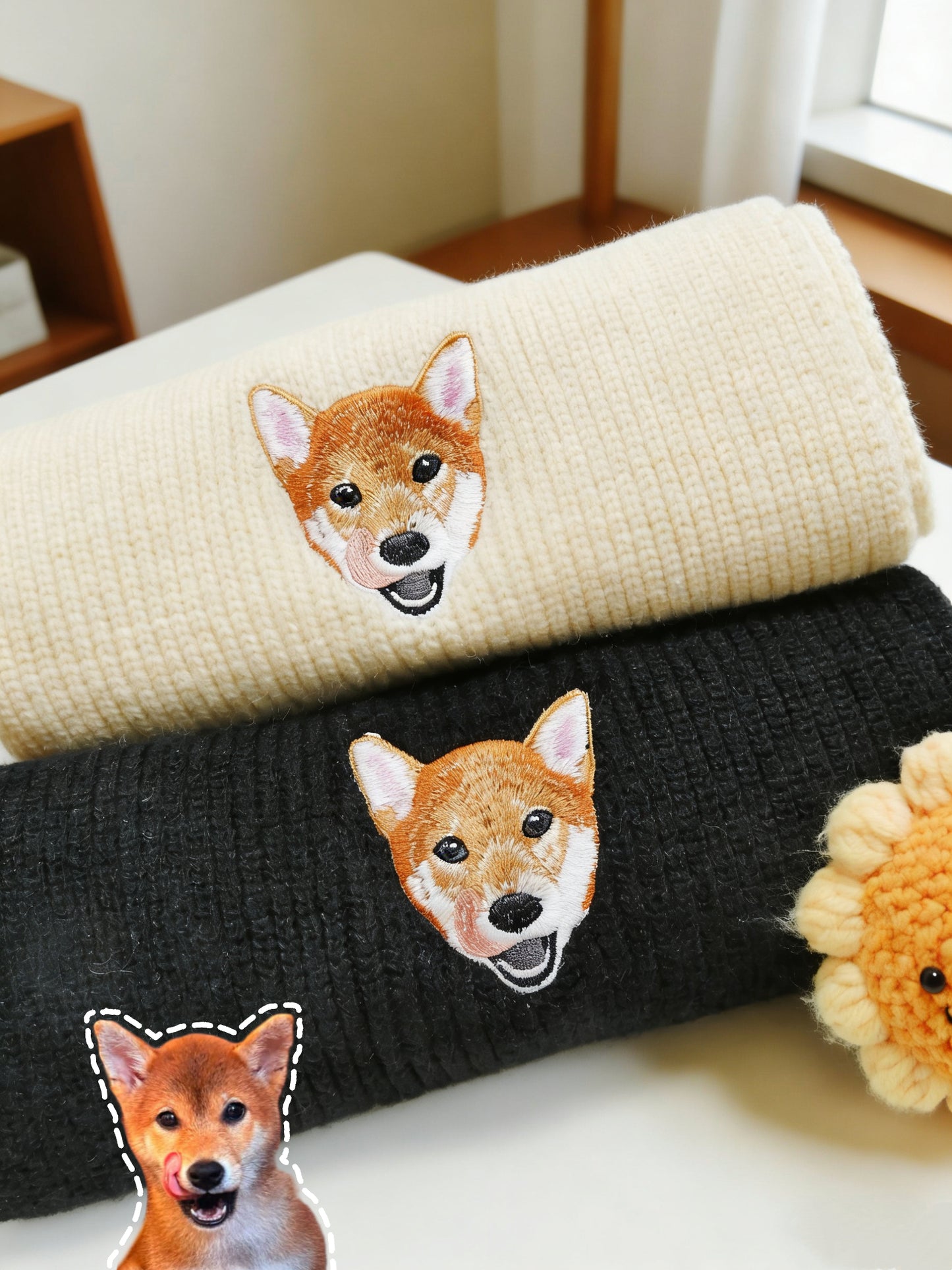 客製化寵物刺繡圍巾