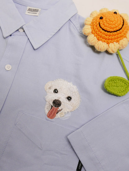 客製化寵物刺繡襯衫 (短袖)