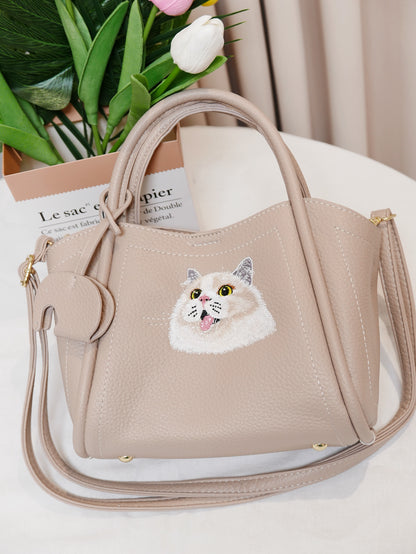 客製化寵物刺繡菜籃子皮包