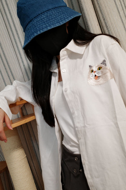 客製化寵物刺繡襯衫（長袖）