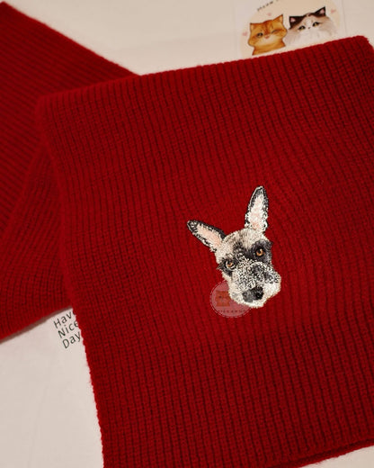 客製化寵物刺繡圍巾