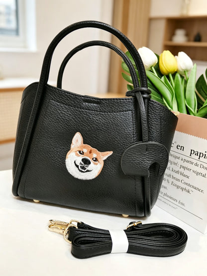客製化寵物刺繡菜籃子皮包