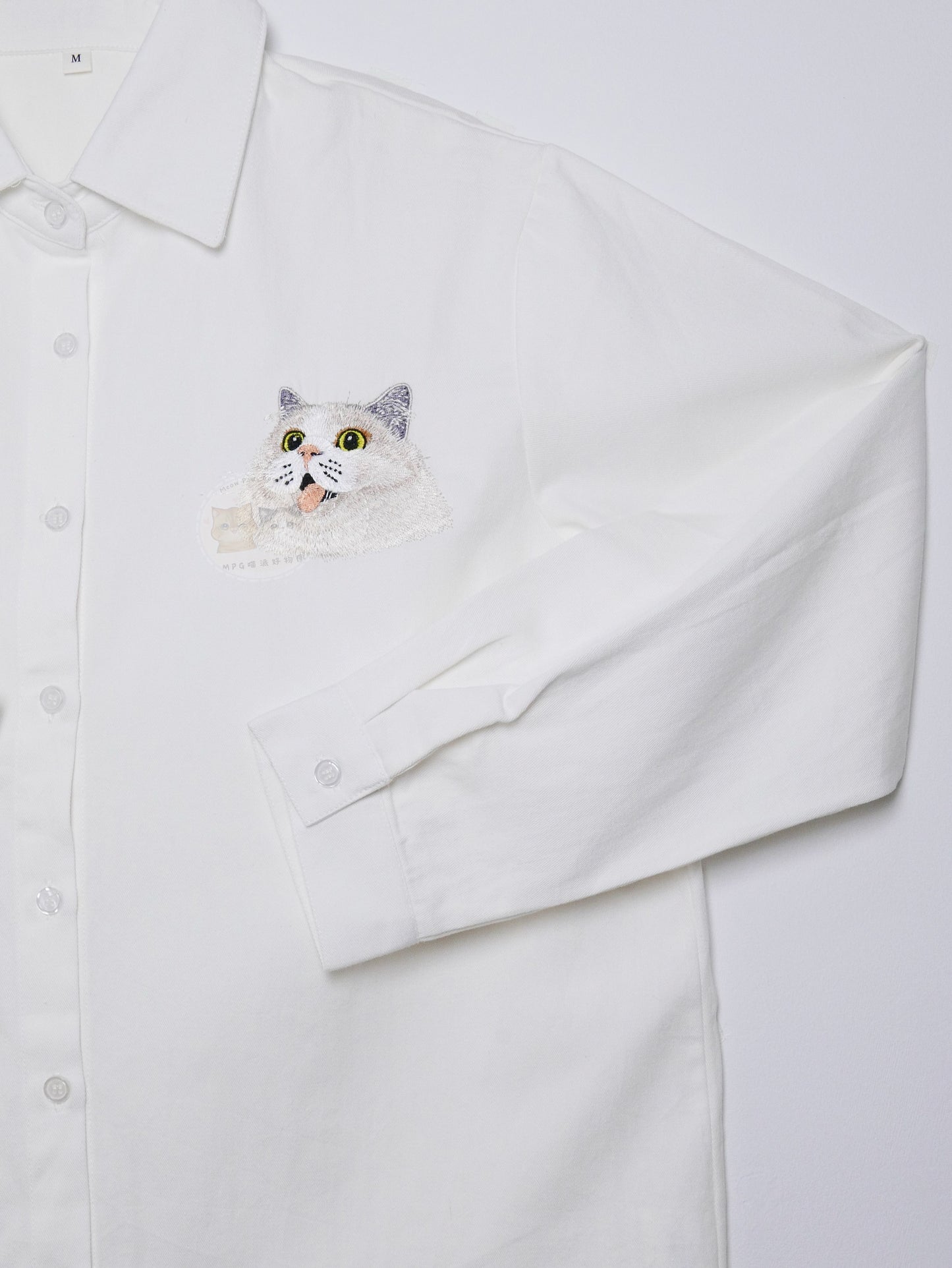 客製化寵物刺繡襯衫（長袖）