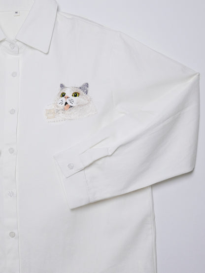 客製化寵物刺繡襯衫（長袖）