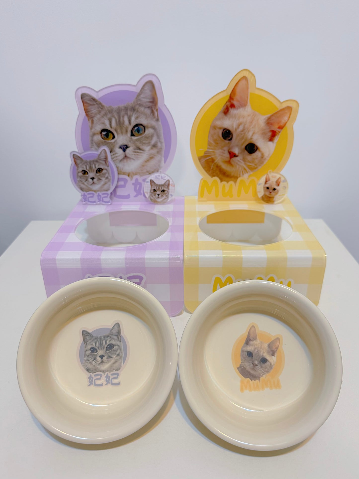 客製化寵物壓克力碗架套組彩印款