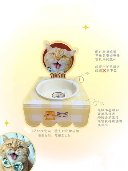 客製化寵物壓克力碗架套組彩印款