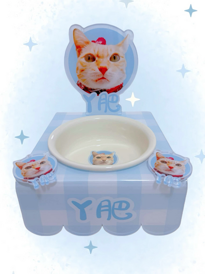 客製化寵物壓克力碗架套組彩印款