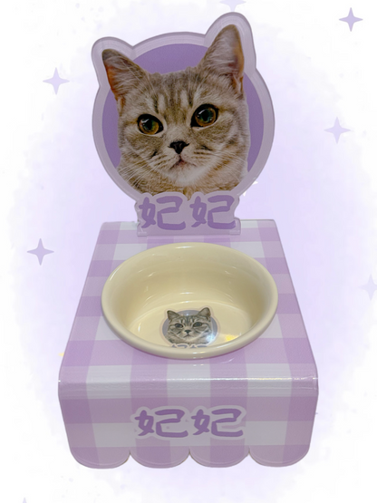 客製化寵物壓克力碗架套組彩印款