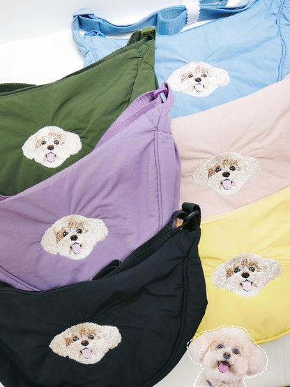 客製化寵物刺繡餃子包