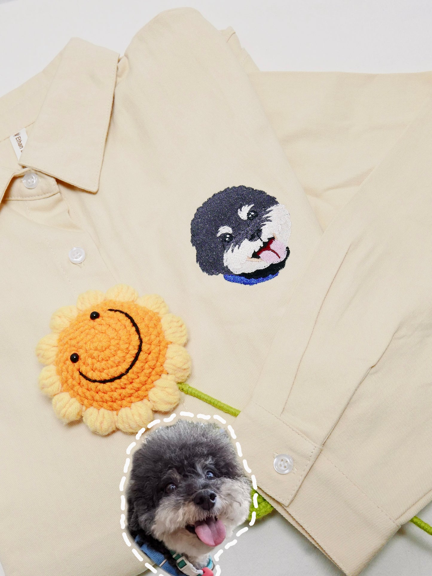 客製化寵物刺繡襯衫（長袖）