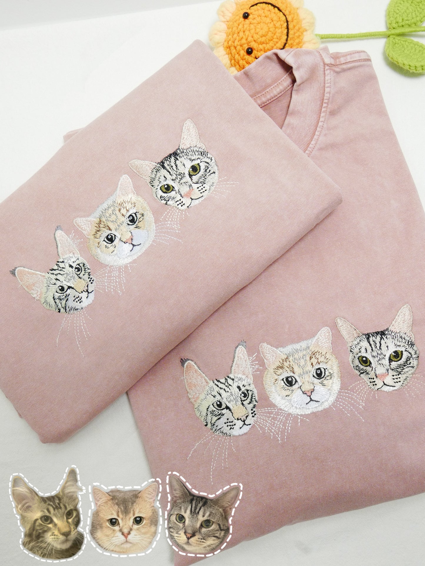 做舊水洗｜客製化寵物刺繡T恤短袖