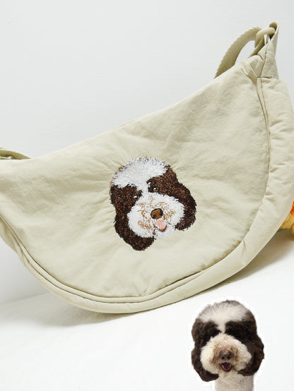 客製化寵物刺繡餃子包